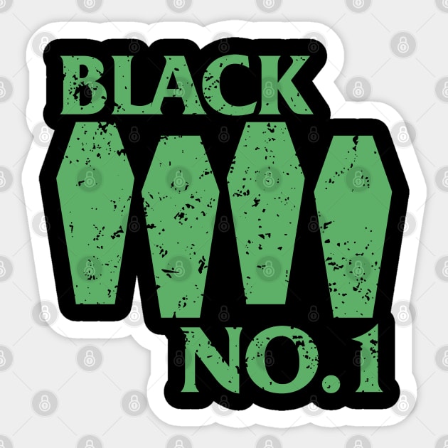 "BLACK NO 1 COFFINS" BLACK GREEN Sticker by joeyjamesartworx